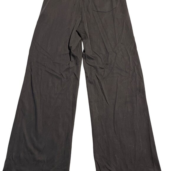 Halara Wide Leg Black Pants With White Drawstring Size S Viscose/Polyester - Picture 4 of 4